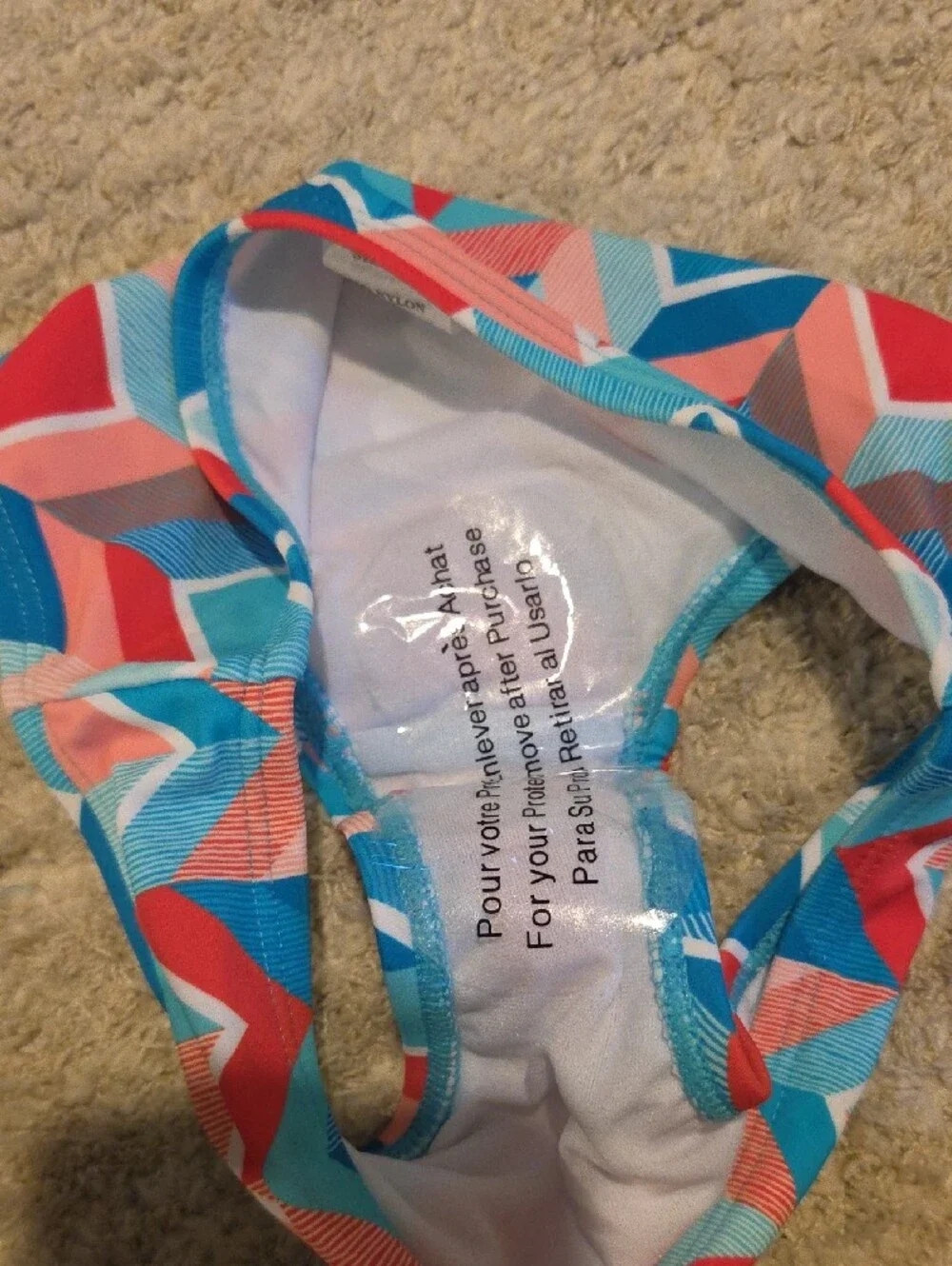 Kanu Surf Girls Chevron Two-Piece Bikini in Teal, Coral, Blue and White